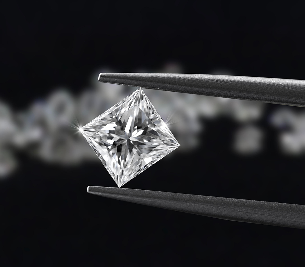 Diamante naturale princess cut